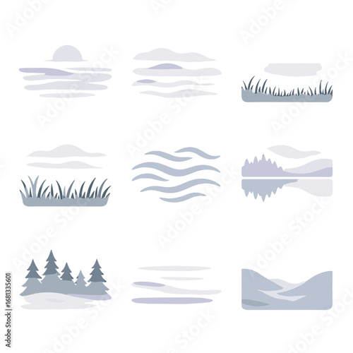 Ground mist morning open vectors hugging misty haze pale icon vector fog