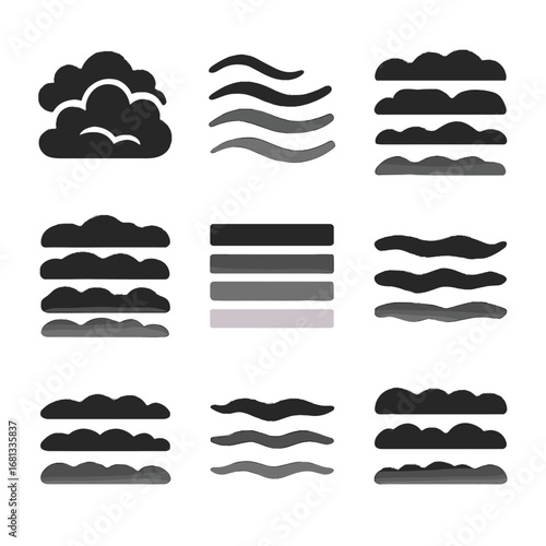 Mist dreamy layers vectors fog icon gradation vapor haze tiered layer vector