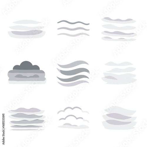 Fog vector layering bank horizon atmospheric translucent dreamy strata formations icons icon