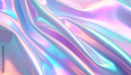 Wallpaper Mural Close-up of ethereal pastel neon pink, purple, lavender, mint holographic metallic  Torontodigital.ca