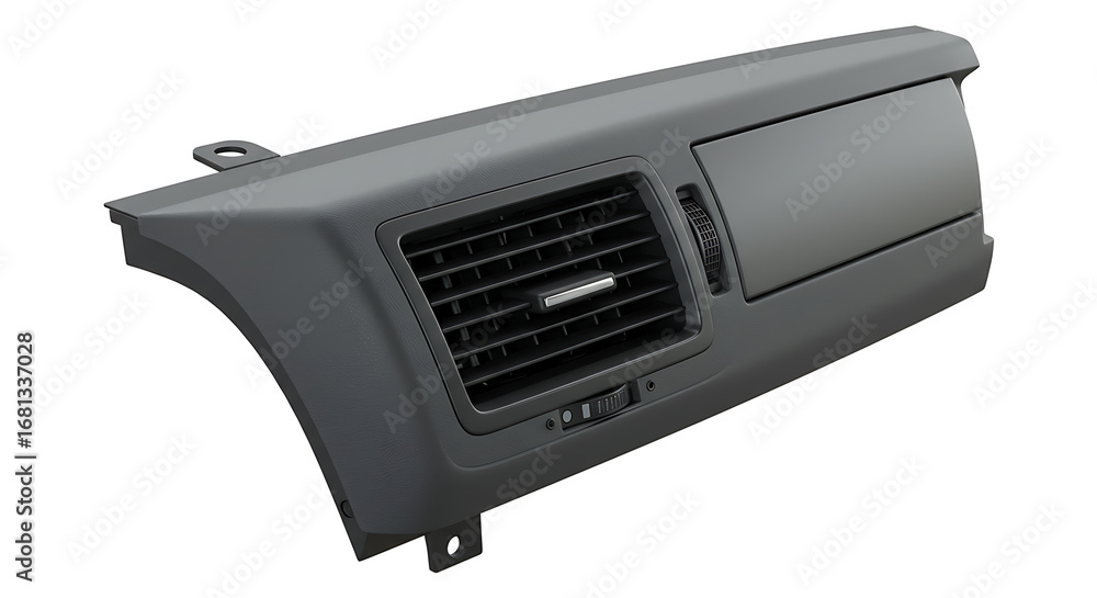 Fototapeta premium Car Interior Dashboard Panel: Air Vent, Storage Compartment, Automotive Part Replacement