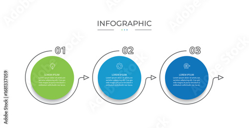 Infographic labels with icons and 3 options or steps. Suitable for process diagrams, presentations, workflow layouts, banners, flowcharts, and infographics.