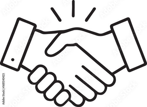 Iconic handshake agreement symbol representing partnership trust and success