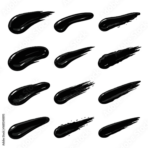 Shiny streak smear set axle vector icon oil machinery mechanical grease