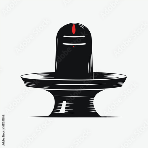A Striking Depiction of the Shiva Lingam An Iconic Symbol Representing Lord Shiva in Hindu Tradition and Spirituality