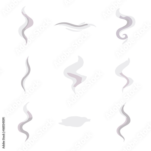 Smoke trails haze curl icon vector faint mist gentle smoky steam collection