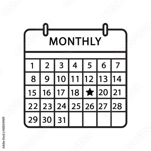Calendar with Star Event Icon