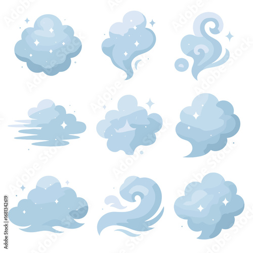 Burst icons sparkling dreamy enchanted icon drift fog wave vector magical mystical