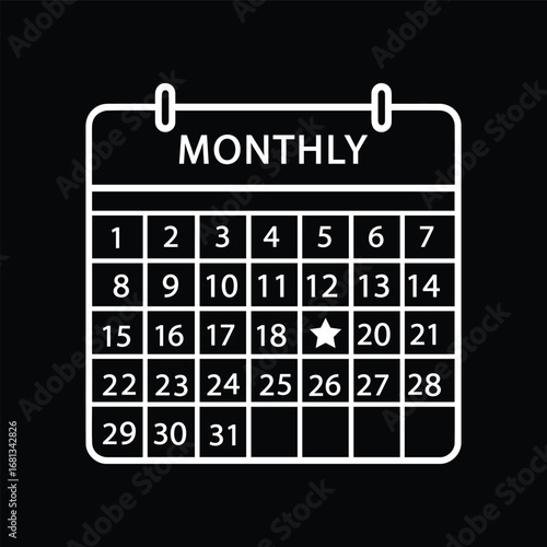 Calendar with Star Event Icon