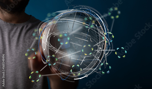 Person uses futuristic tech...