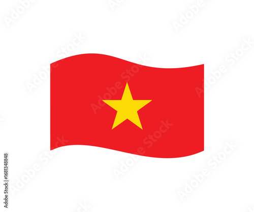 Waving flag of Vietnam. Vietnamese flag icon vector design and illustration on white or transparent background. 