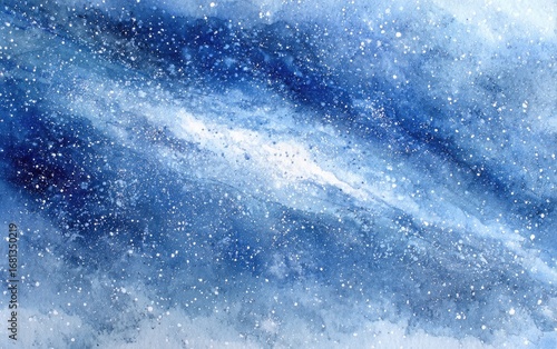 Abstract watercolor celestial scene