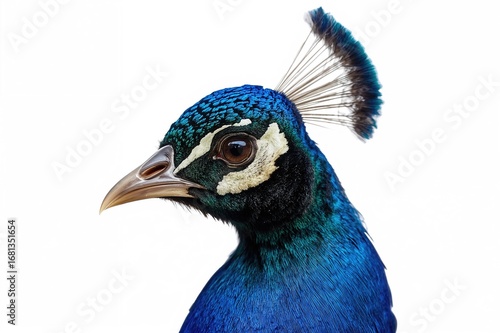 Isolated peacock against a ...