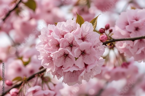 Springtime pink sakura blos...