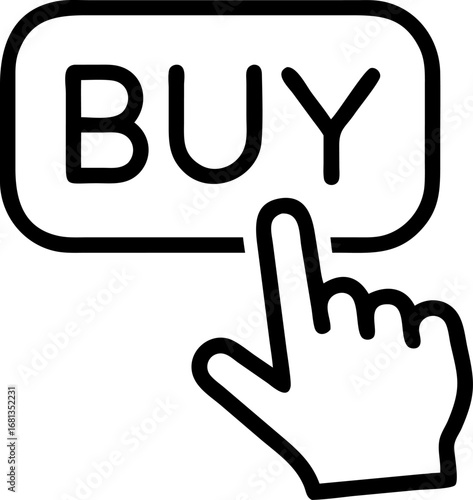 vector hand with buy icon