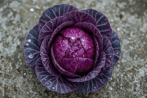 Fresh purple cabbage featur...