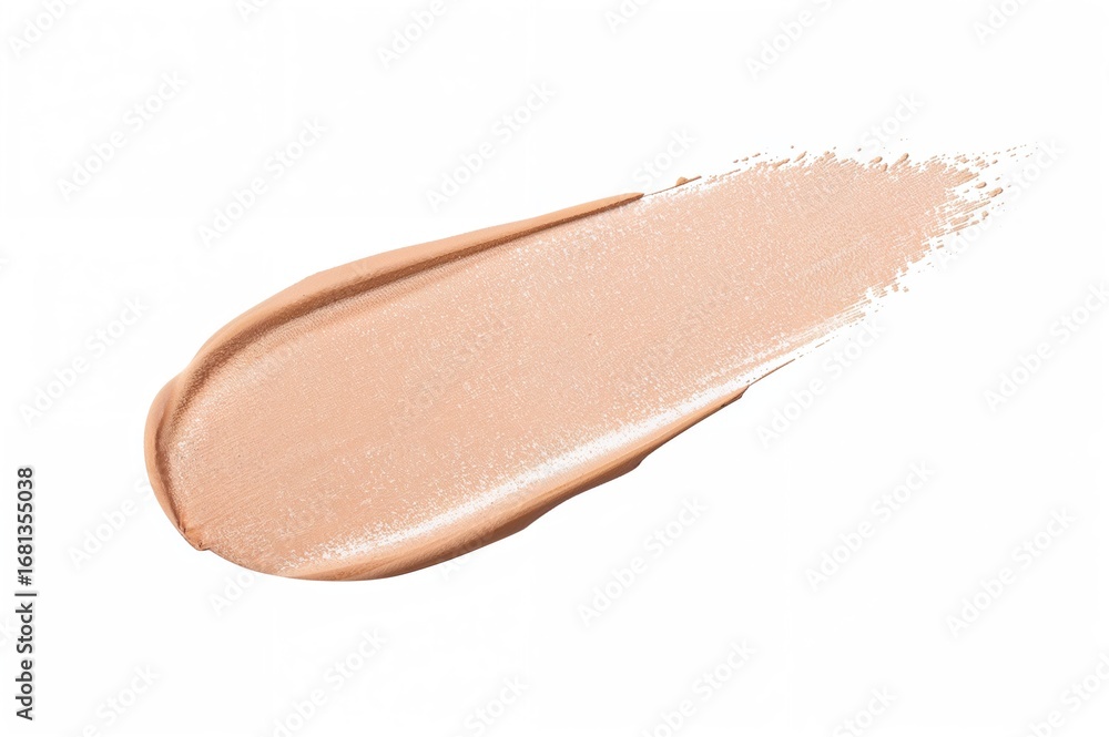 Fototapeta premium Isolated pink and beige powder brushstroke on a plain backdrop