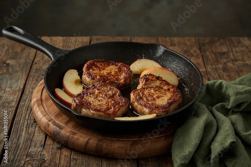 Skillet-cooked pork chops p...