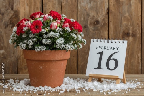 Floral container and timeta...
