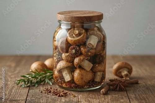 Jar of spiced preserved mus...