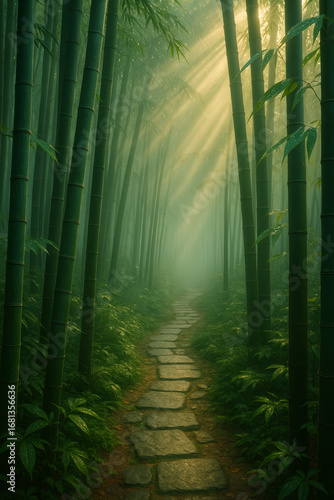 green bamboo forest