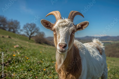 Close-up of a goat in a rur...