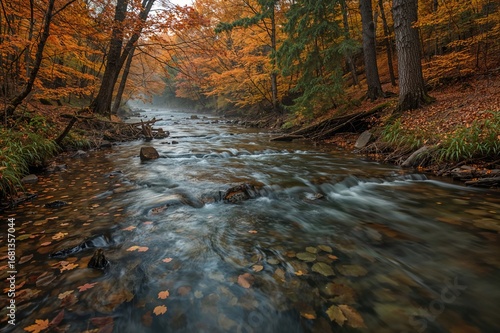 Autumn scenery featuring a ...