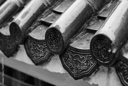 Photography detail of a chinese wooden door in China