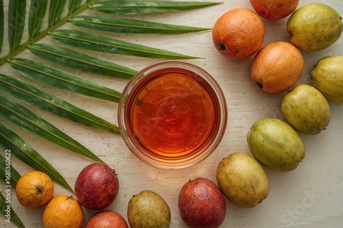 Glass bowl filled with palm...