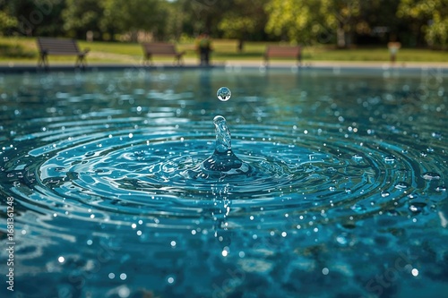 Water droplets creating rip...