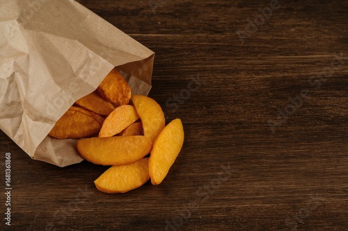 Slices of dried mango in a ...