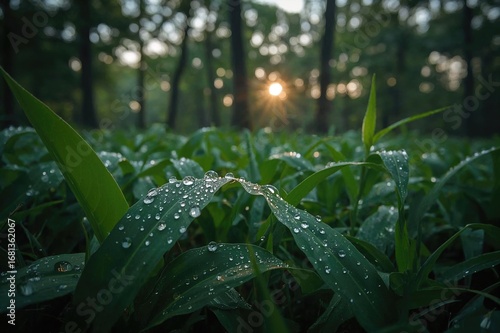 Close-up of early morning w...