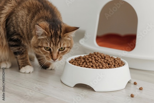 A bowl packed with dry cat ...