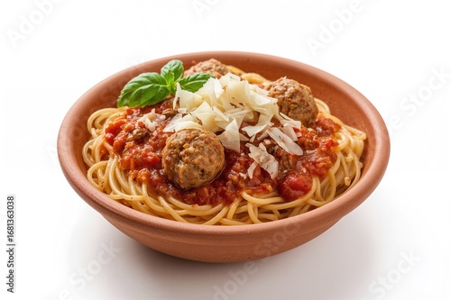 Homemade spaghetti served i...