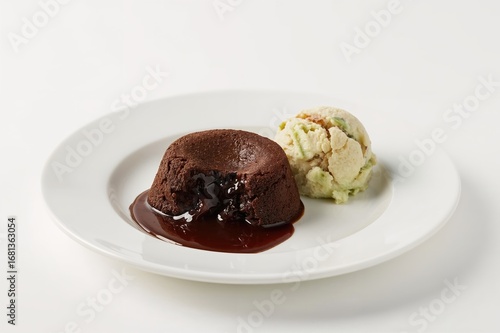 Dessert plate featuring mol...