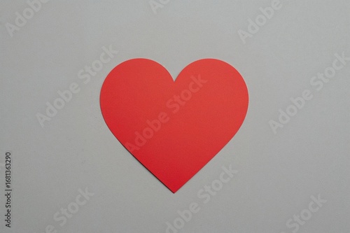 Single crimson paper heart ...