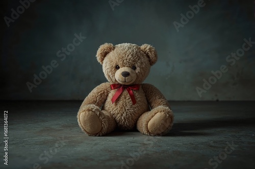A solitary teddy bear lies ...