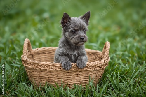 A small gray Scottish terri...