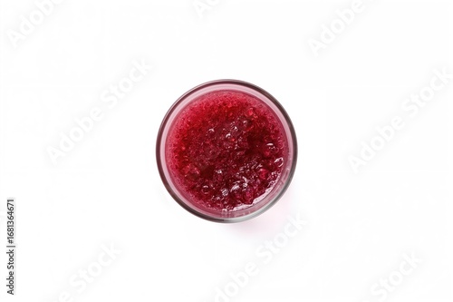 Top view of a glass filled ...