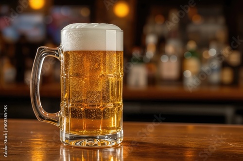Foamy golden lager or pilsn...