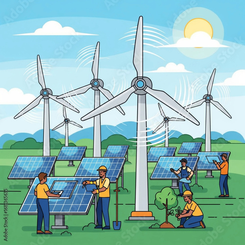 Sustainable Energy Park Illustration
