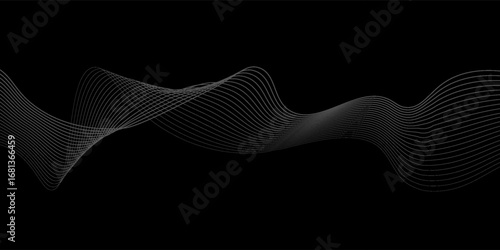 Top abstract background design. Modern wavy line pattern in monochrome colors. Premium stripe texture for banner, modern simple