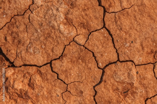 Cracked orange and brown ro...