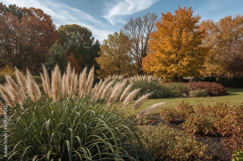 Vintage Garden Grasses Amid...