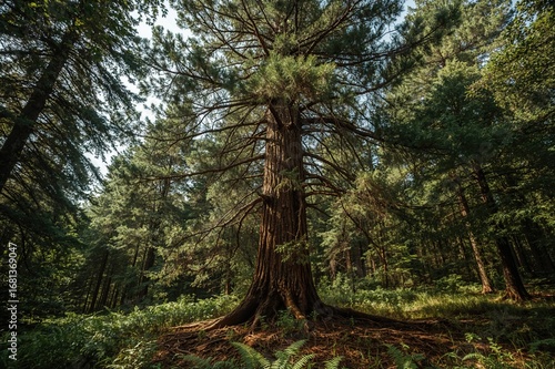Conifer standing tall amids...