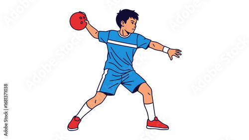 Ready to Bowl: A dynamic vector illustration captures a bowler mid-action, poised to release a bowling ball with precise motion, highlighting sport and energy.