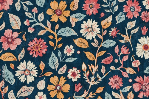Obraz na płótnie Block and batik design pattern illustration