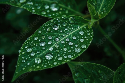 Close-up of water beads on ...
