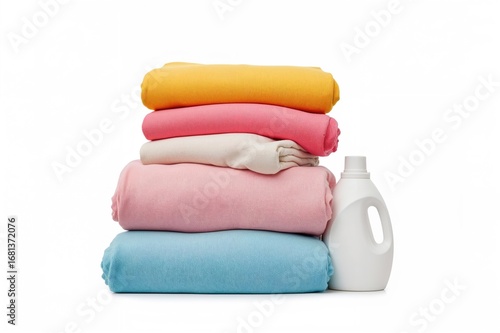 Stack of vibrant garments o...