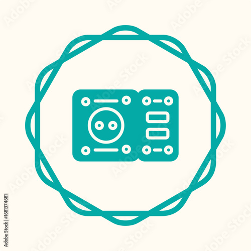 Socket symbol trendy artwork useful vector Illustration circle design gorgeous colorful background